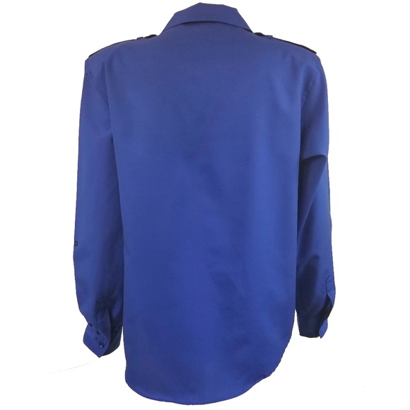Diane Von Furstenberg DVF Cobalt Blue Blouse Sz 10 - Picture 3 of 8